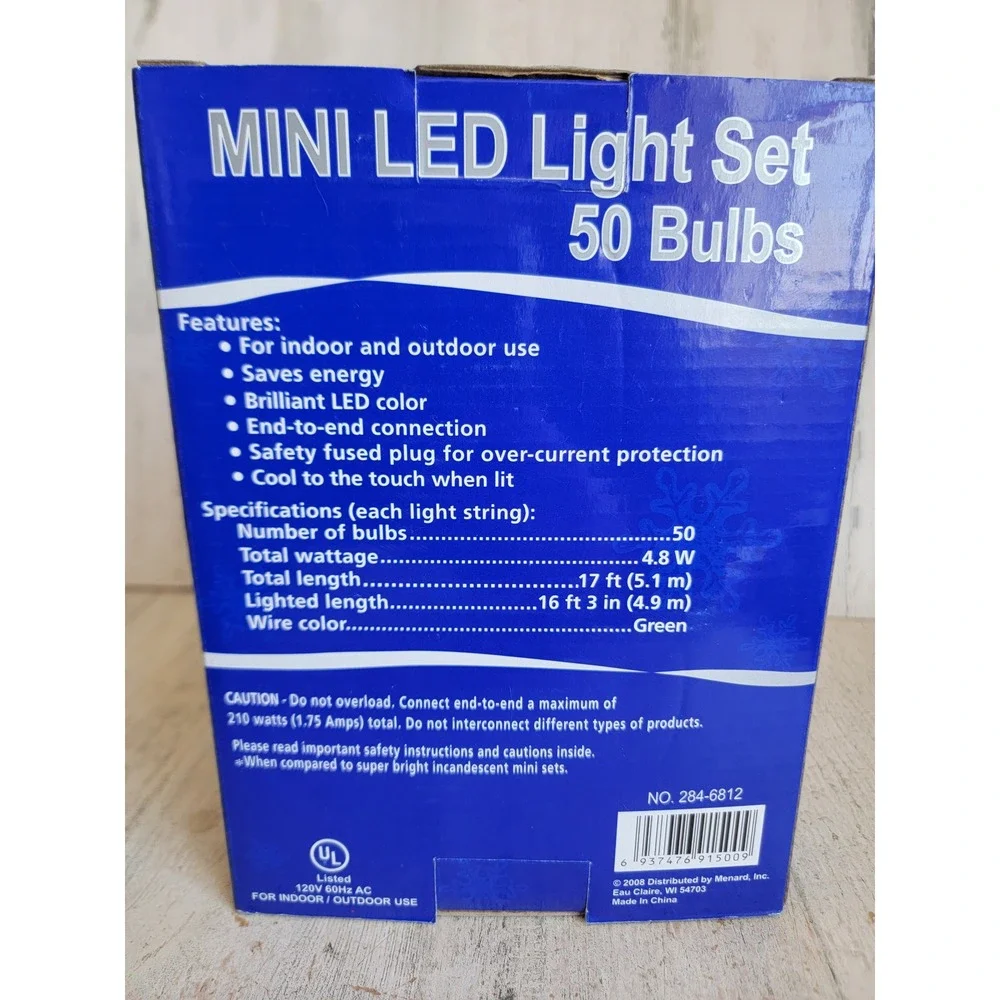 Mini LED light set 50 bulb NEW white indoor outdoor Xmas home decor
